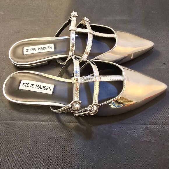 BRAND NEW STEVE MADDEN POINTED TOE DOUBLE STRAP MULES - Picture 4 of 16